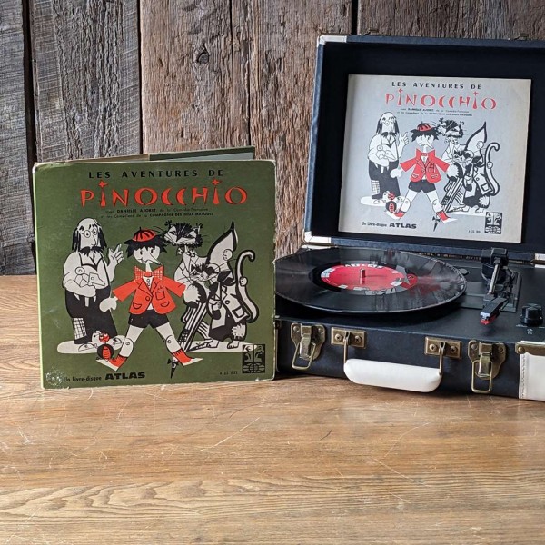 Livre disque Pinocchio 1962 vintage
